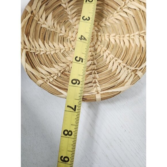 VTG 1971 Tohono O'Odham Papagon Indian Basket Shallow Tray Basket Bowl Handmade - Picture 9 of 10